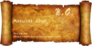 Matulai Olaf névjegykártya